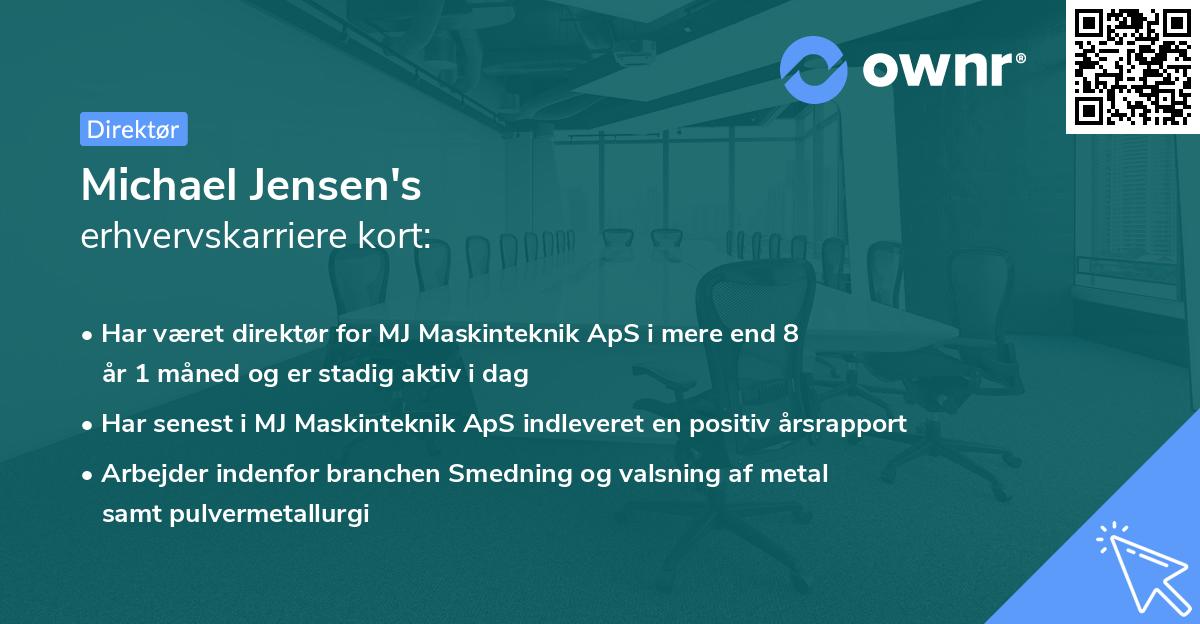 Michael Jensen's erhvervskarriere kort