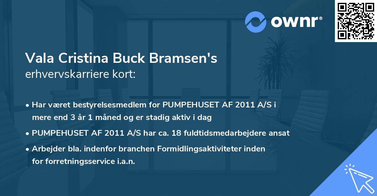 Vala Cristina Buck Bramsen's erhvervskarriere kort