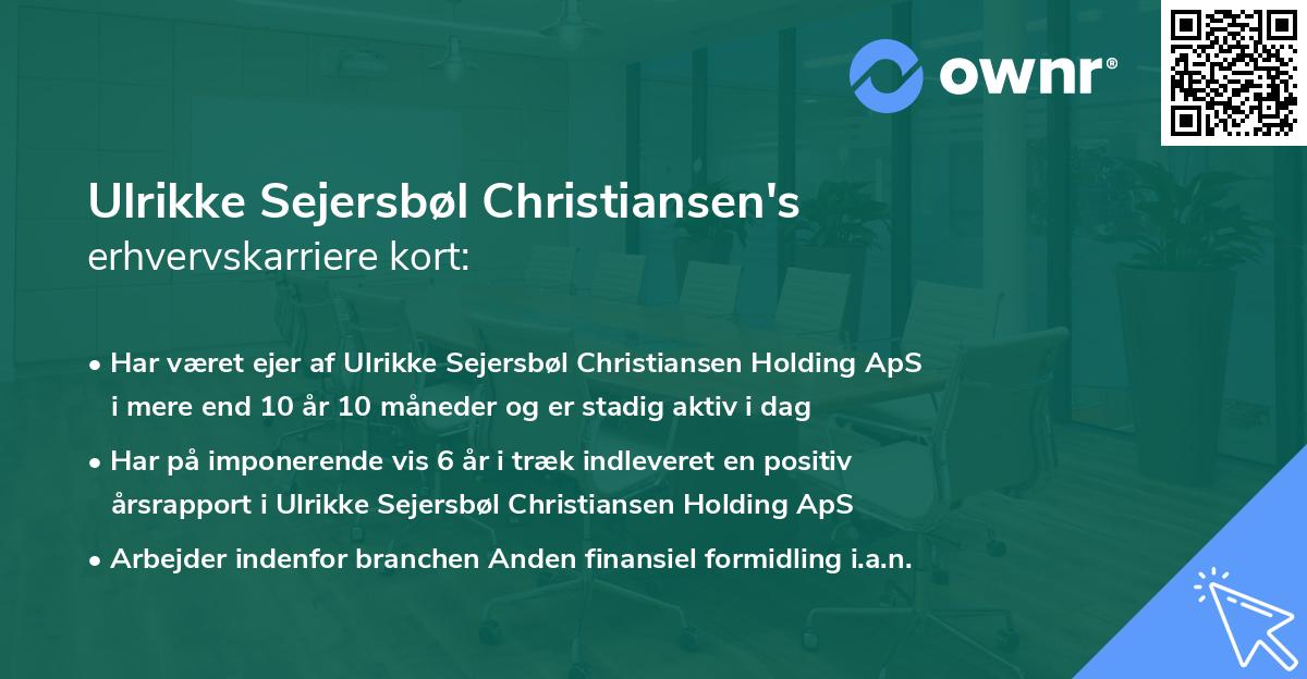 Ulrikke Sejersbøl Christiansen's erhvervskarriere kort