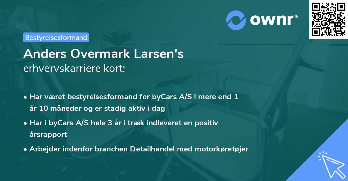 Anders Overmark Larsen's erhvervskarriere kort