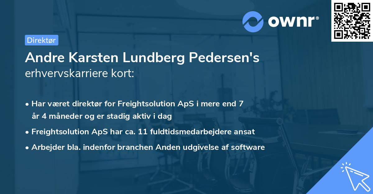 Andre Karsten Lundberg Pedersen's erhvervskarriere kort