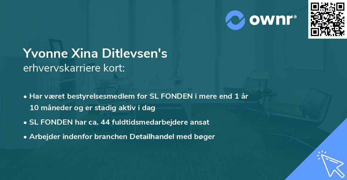 Yvonne Xina Ditlevsen's erhvervskarriere kort