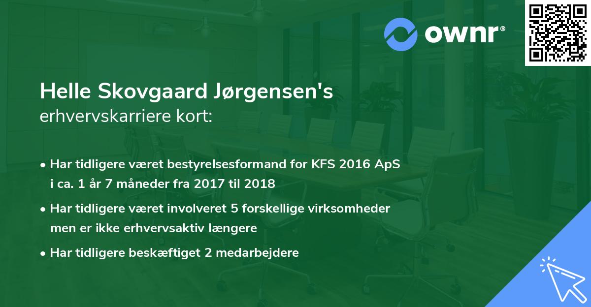 Helle Skovgaard Jørgensen's erhvervskarriere kort