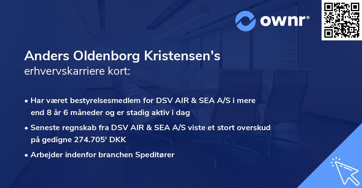 Anders Oldenborg Kristensen's erhvervskarriere kort