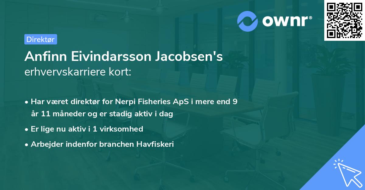 Anfinn Eivindarsson Jacobsen's erhvervskarriere kort