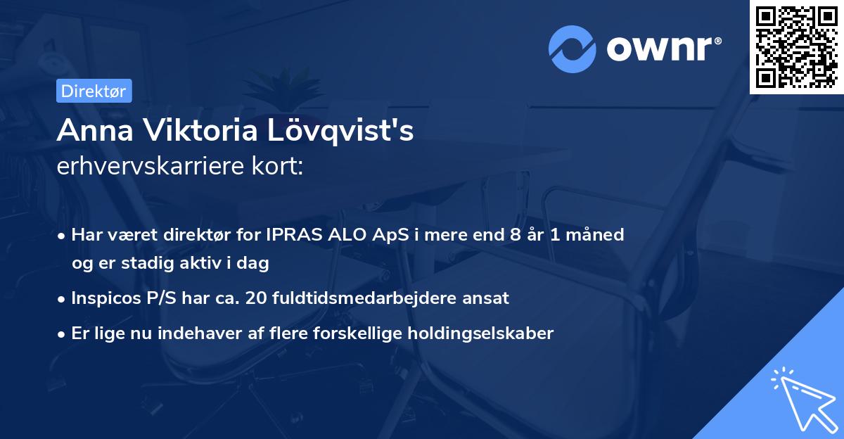 Anna Viktoria Lövqvist's erhvervskarriere kort