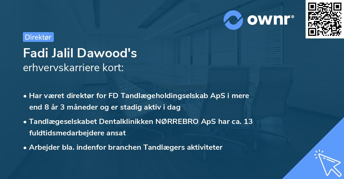 Fadi Jalil Dawood's erhvervskarriere kort