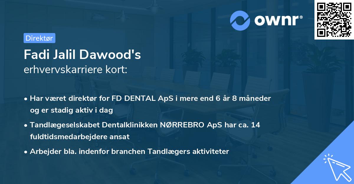 Fadi Jalil Dawood's erhvervskarriere kort