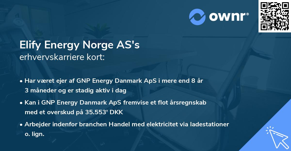 Elify Energy Norge AS's erhvervskarriere kort