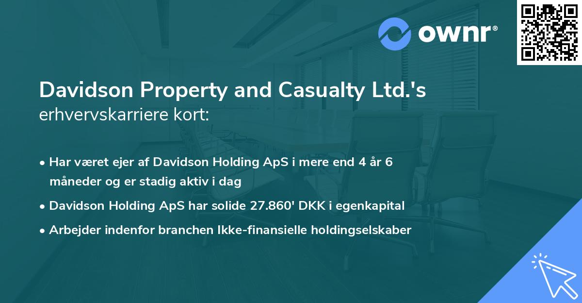 Davidson Property and Casualty Ltd.'s erhvervskarriere kort