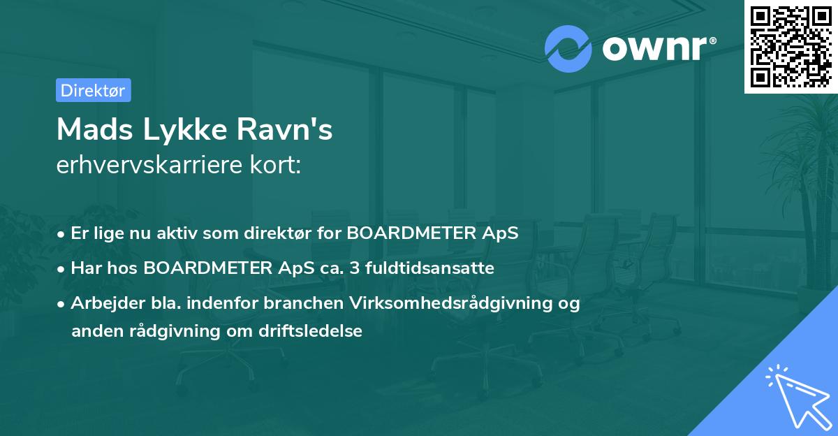 Mads Lykke Ravn's erhvervskarriere kort