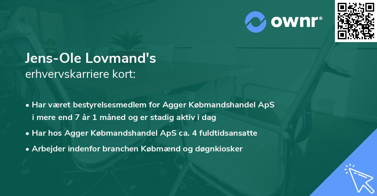 Jens-Ole Lovmand's erhvervskarriere kort