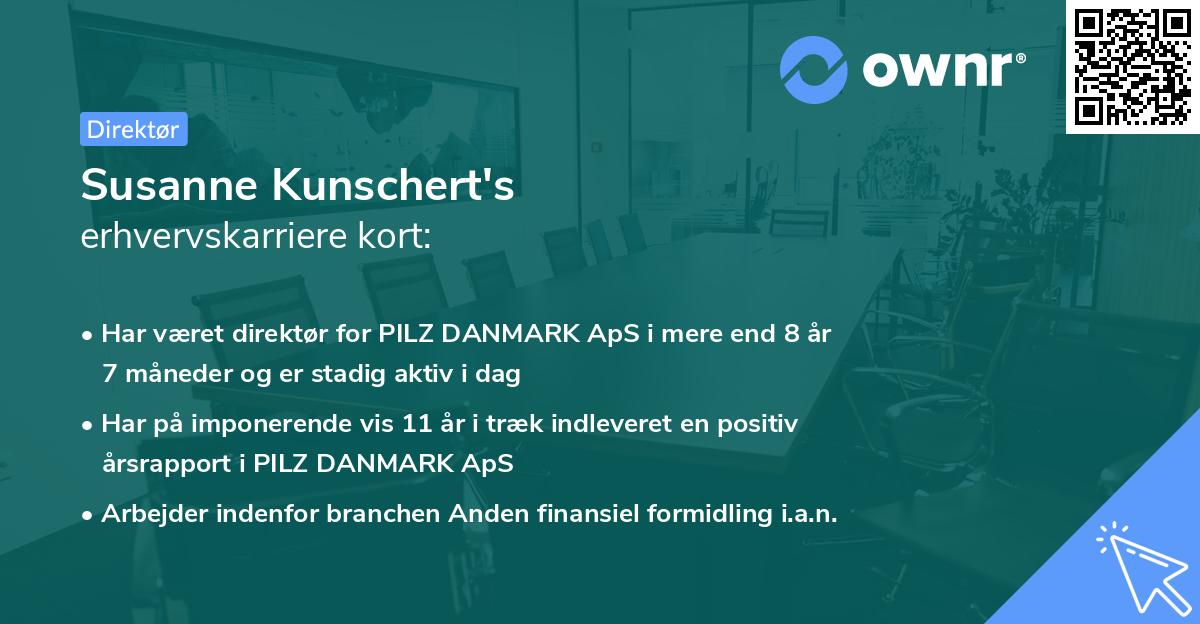 Susanne Kunschert's erhvervskarriere kort