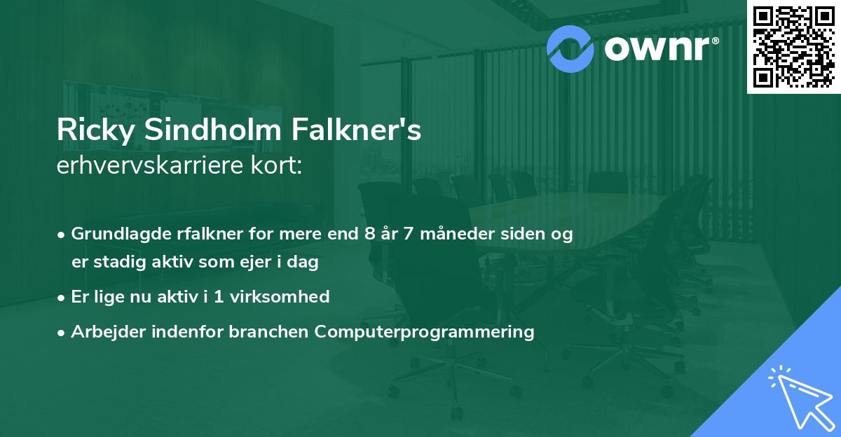 Ricky Sindholm Falkner's erhvervskarriere kort