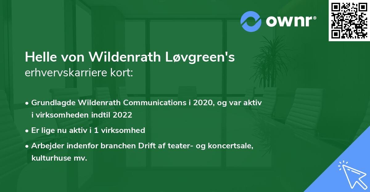 Helle von Wildenrath Løvgreen's erhvervskarriere kort