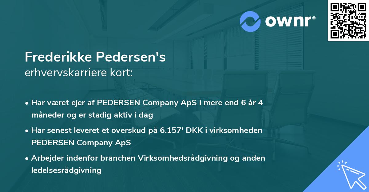 Frederikke Pedersen's erhvervskarriere kort
