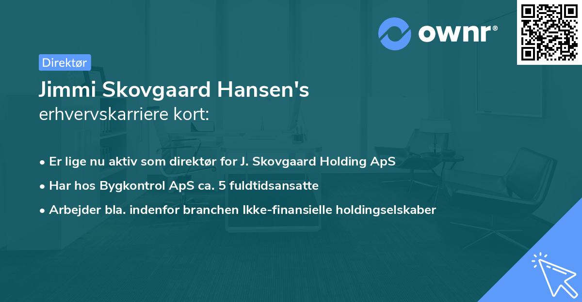 Jimmi Skovgaard Hansen's erhvervskarriere kort