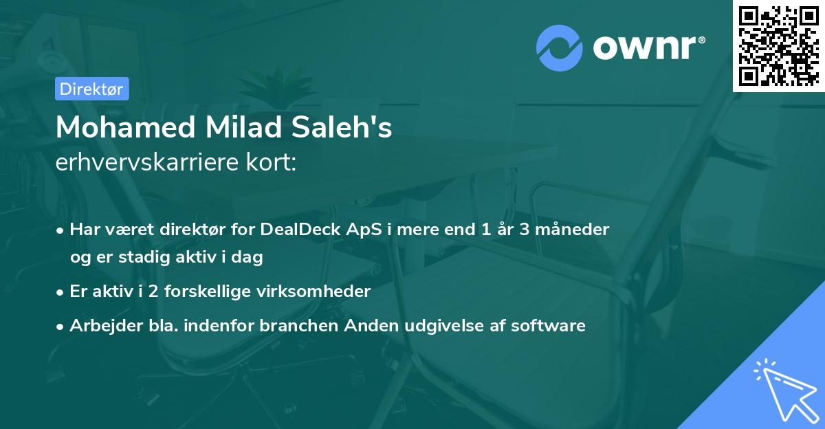 Mohamed Milad Saleh's erhvervskarriere kort