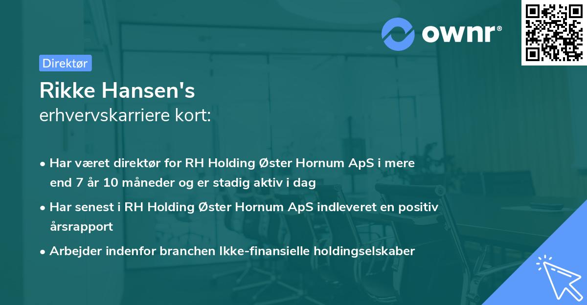 Rikke Hansen's erhvervskarriere kort