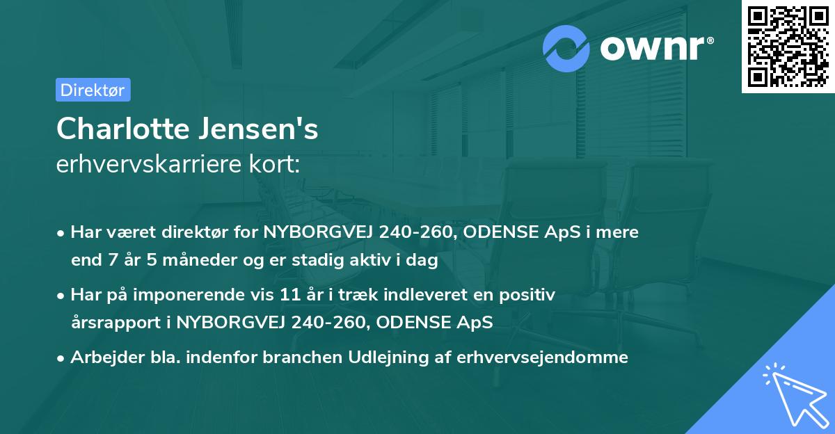 Charlotte Jensen's erhvervskarriere kort