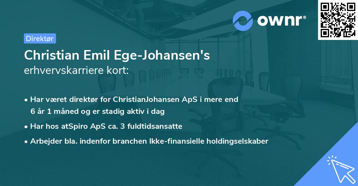 Christian Emil Ege-Johansen's erhvervskarriere kort