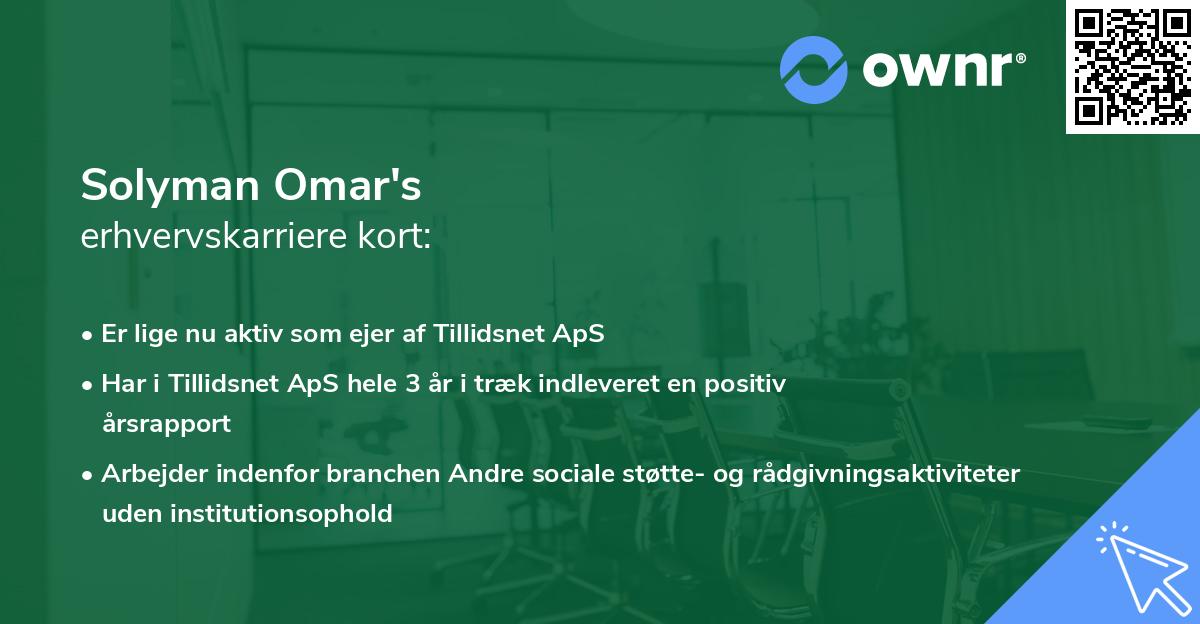 Solyman Omar's erhvervskarriere kort