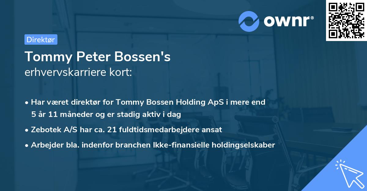 Tommy Peter Bossen's erhvervskarriere kort