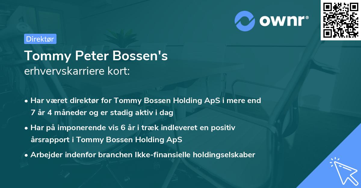 Tommy Peter Bossen's erhvervskarriere kort