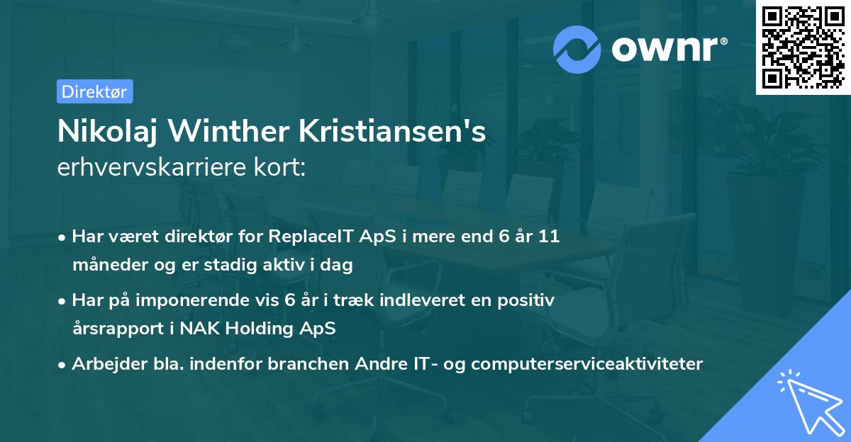 Nikolaj Winther Kristiansen's erhvervskarriere kort