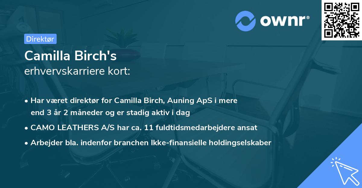 Camilla Birch's erhvervskarriere kort