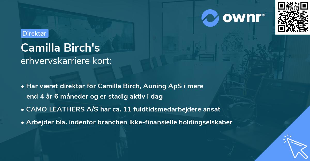 Camilla Birch's erhvervskarriere kort