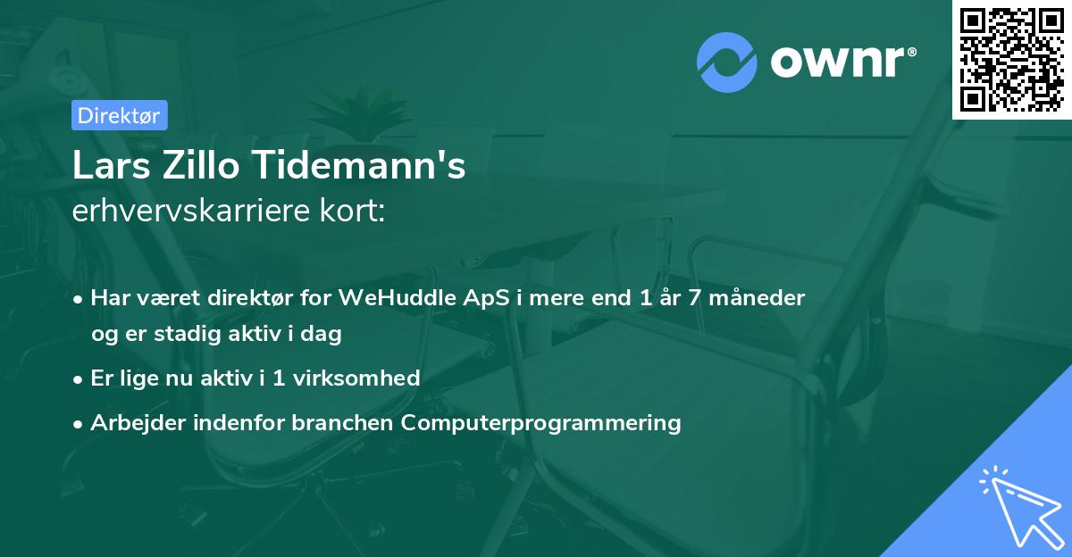 Lars Zillo Tidemann's erhvervskarriere kort
