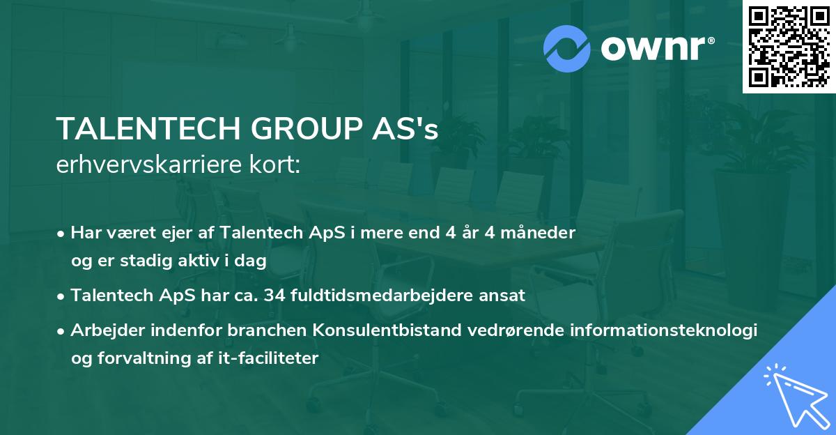 TALENTECH GROUP AS's erhvervskarriere kort