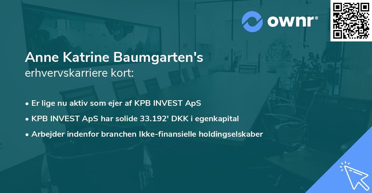 Anne Katrine Baumgarten's erhvervskarriere kort
