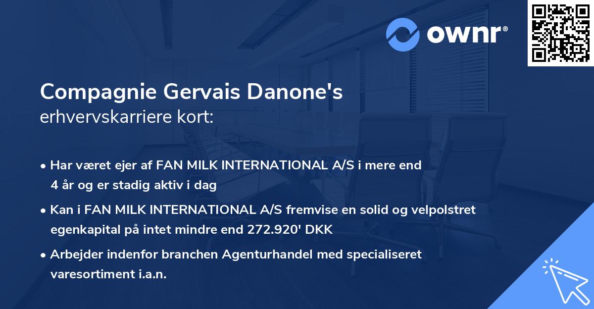 Compagnie Gervais Danone's erhvervskarriere kort