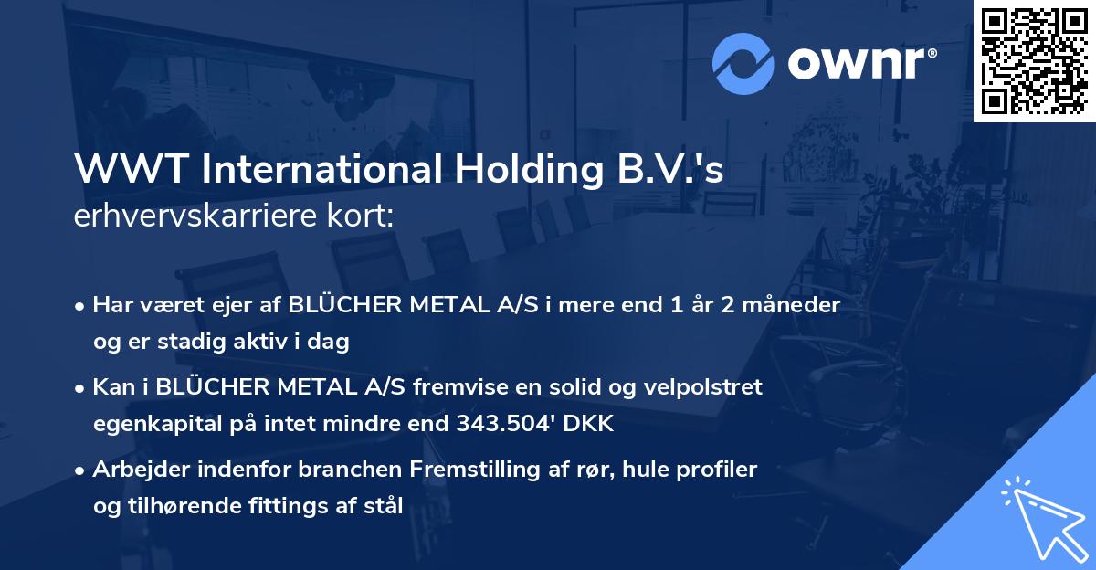 WWT International Holding B.V.'s erhvervskarriere kort