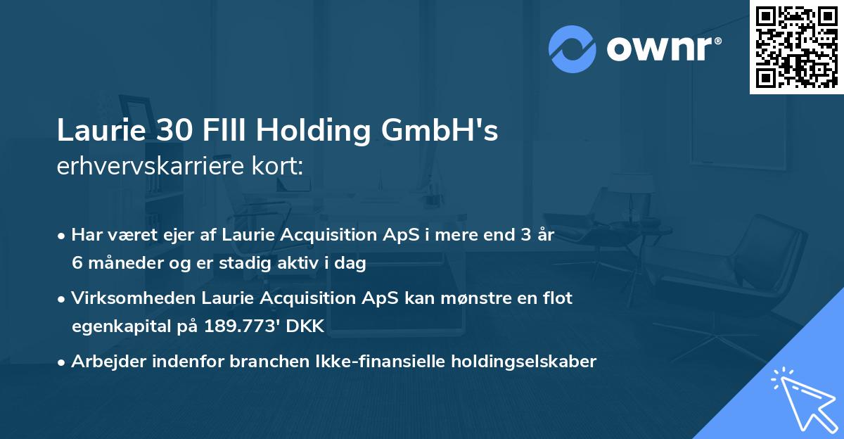 Laurie 30 FIII Holding GmbH's erhvervskarriere kort