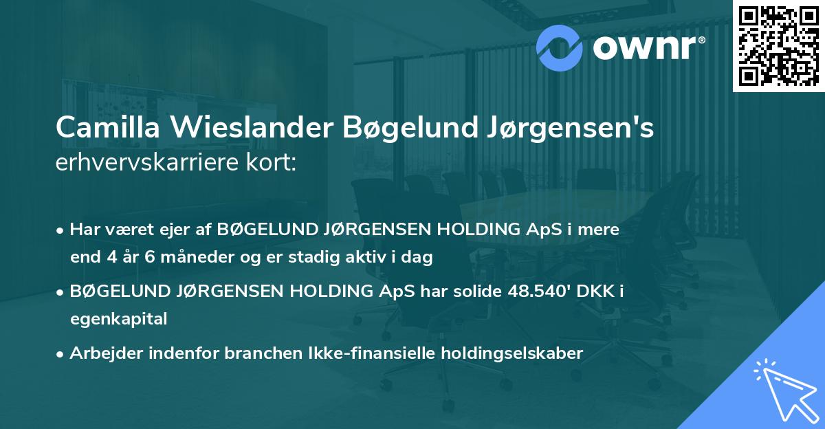 Camilla Wieslander Bøgelund Jørgensen's erhvervskarriere kort