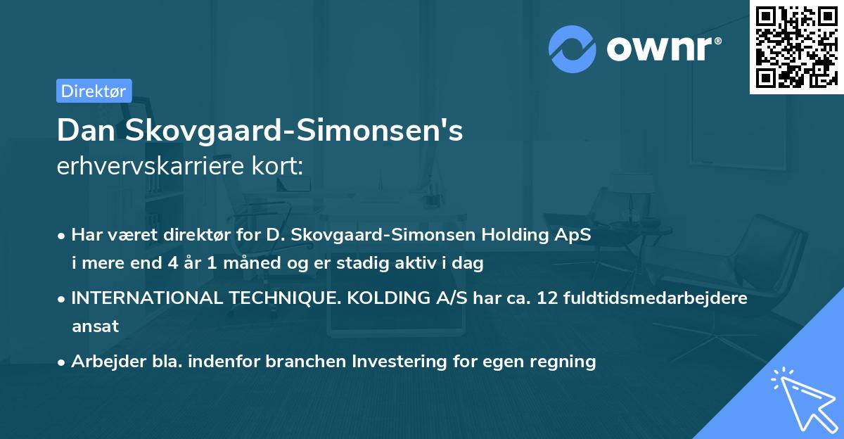 Dan Skovgaard-Simonsen's erhvervskarriere kort