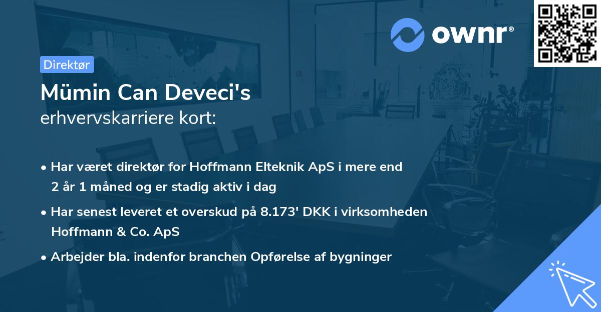 Mümin Can Deveci's erhvervskarriere kort