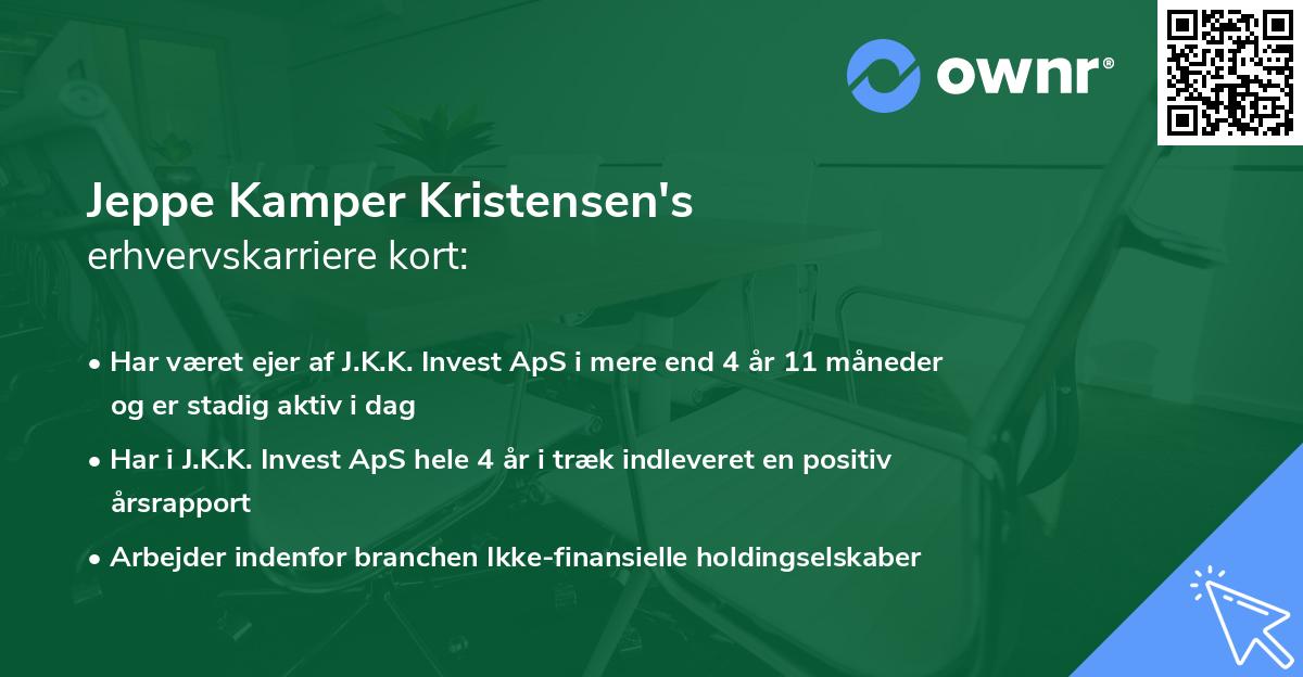 Jeppe Kamper Kristensen's erhvervskarriere kort