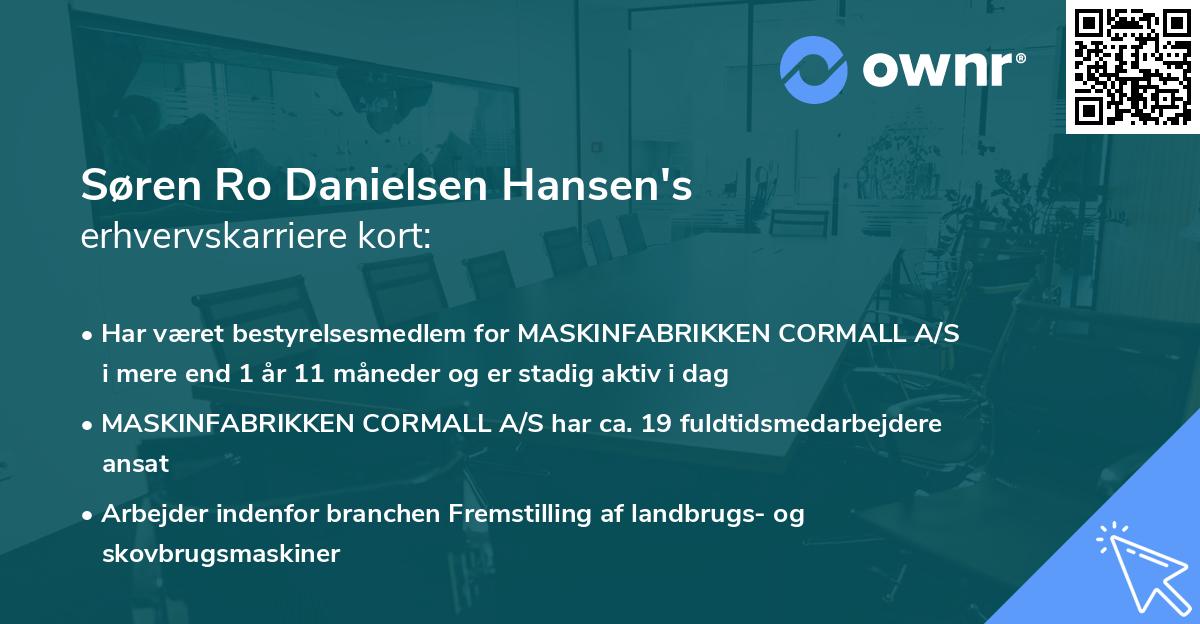 Søren Ro Danielsen Hansen's erhvervskarriere kort