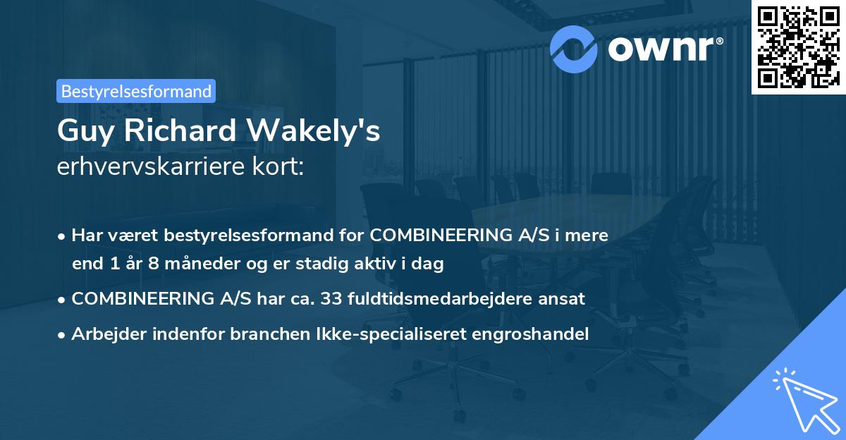 Guy Richard Wakely's erhvervskarriere kort