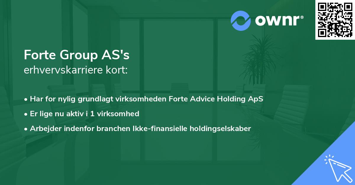 Forte Group AS's erhvervskarriere kort