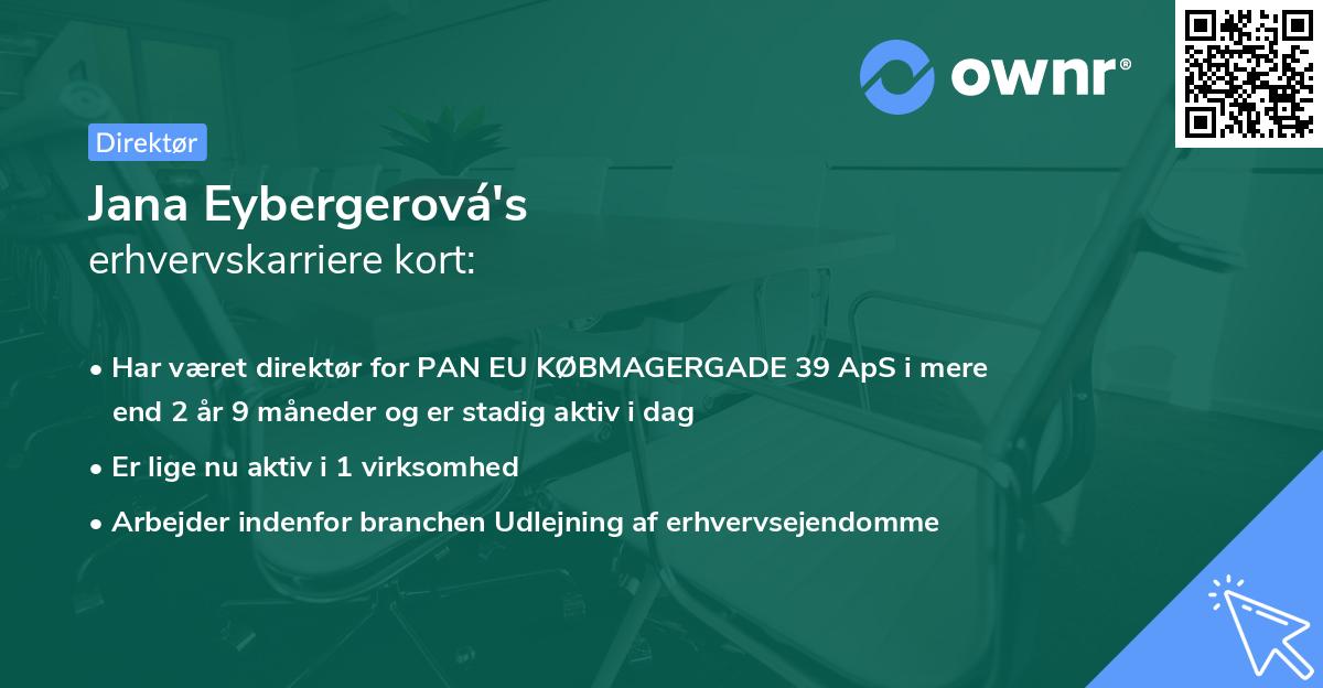 Jana Eybergerová's erhvervskarriere kort