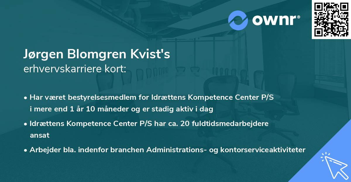 Jørgen Blomgren Kvist's erhvervskarriere kort