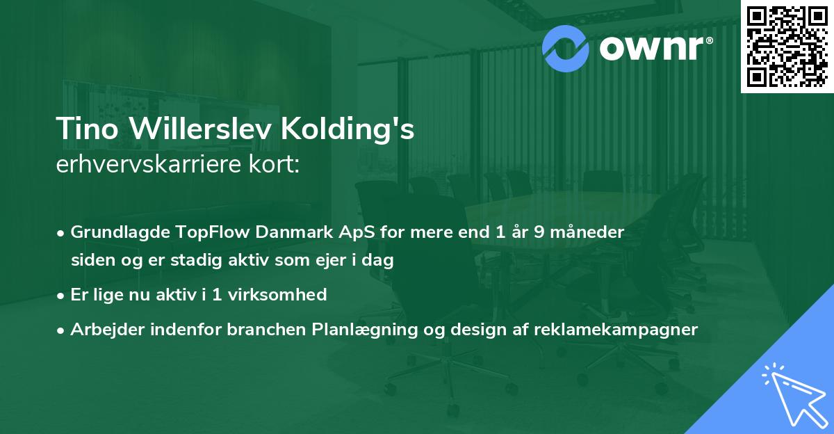Tino Willerslev Kolding's erhvervskarriere kort