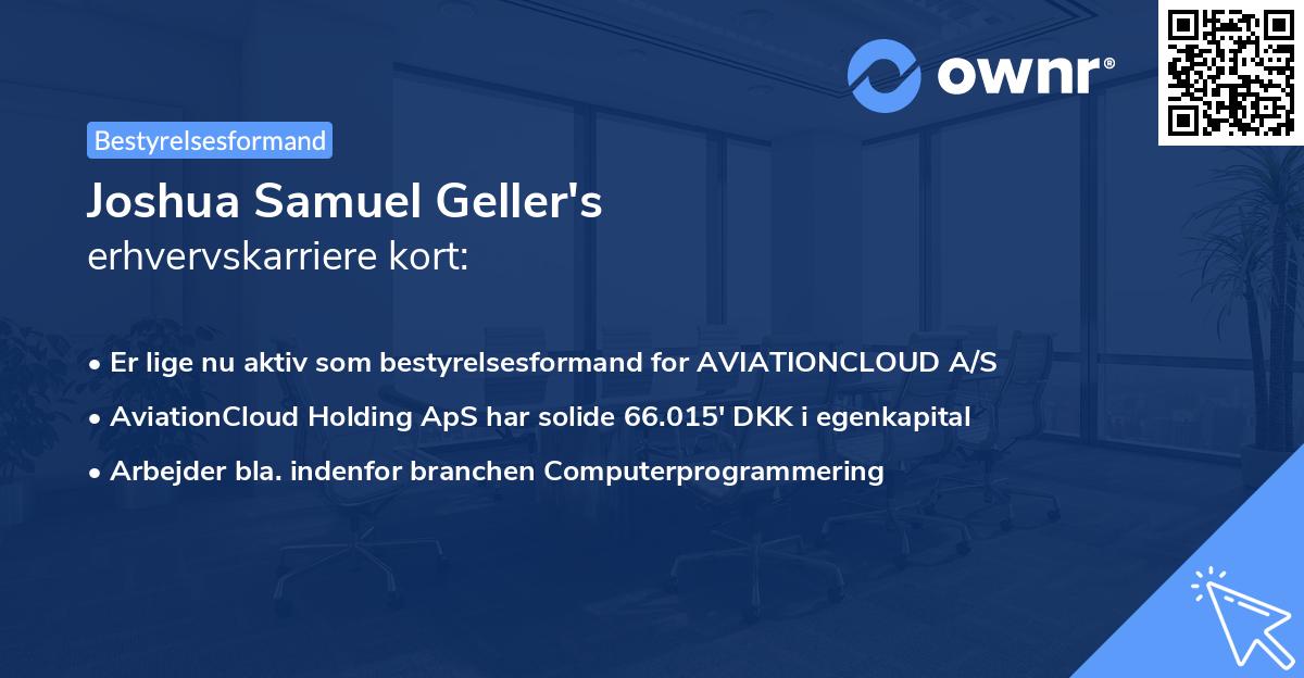 Joshua Samuel Geller's erhvervskarriere kort