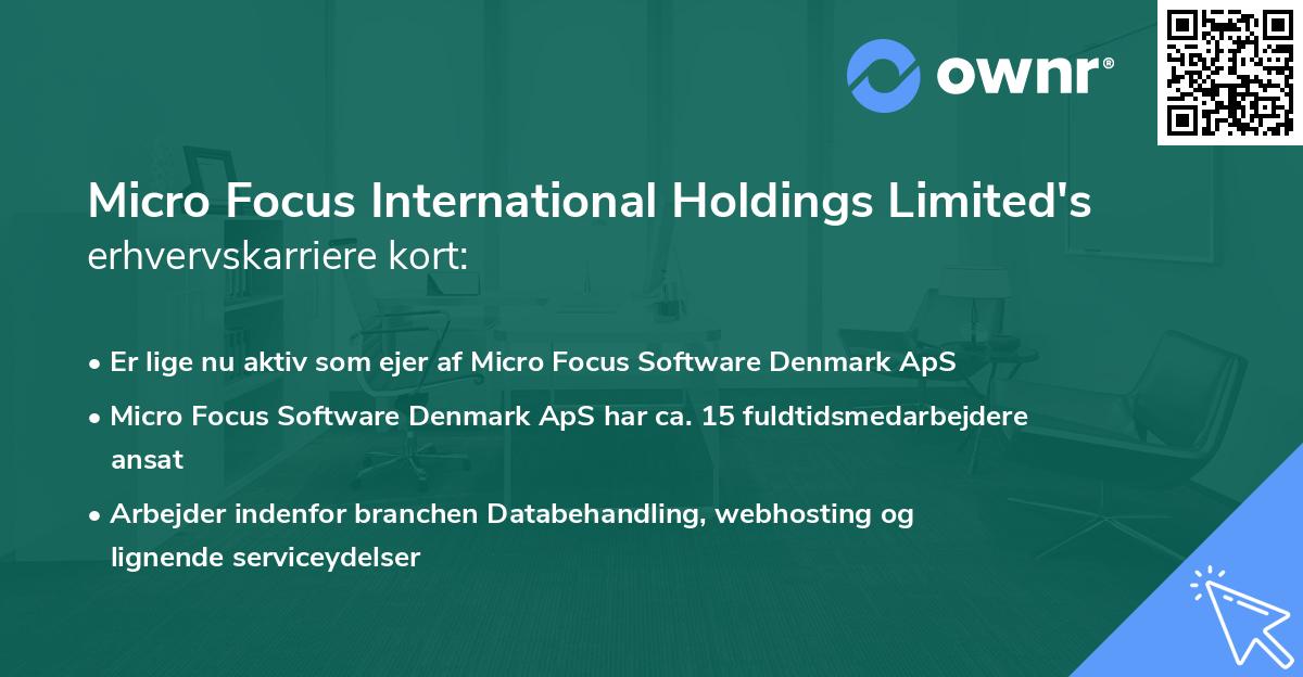 Micro Focus International Holdings Limited's erhvervskarriere kort