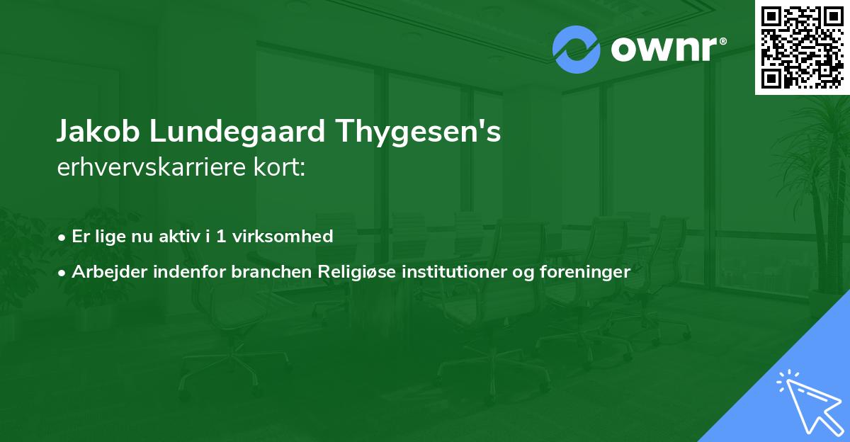 Jakob Lundegaard Thygesen's erhvervskarriere kort